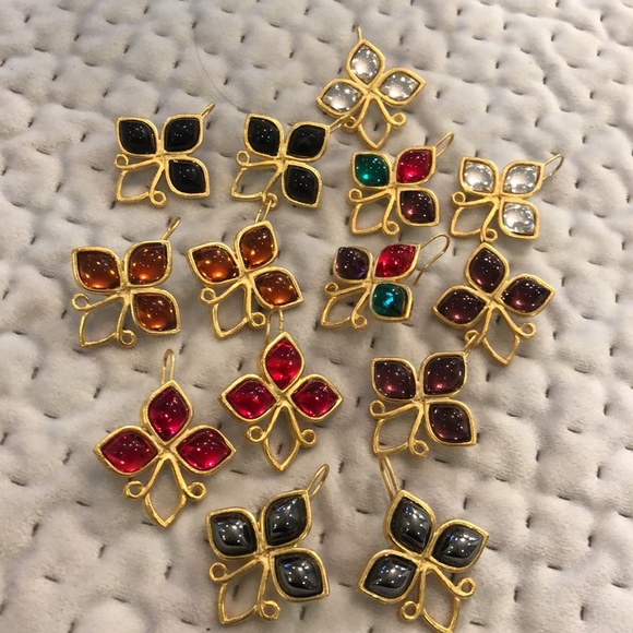 Cabochon 3-Stone Earrings-Pick Your Color! - Picture 15 of 15